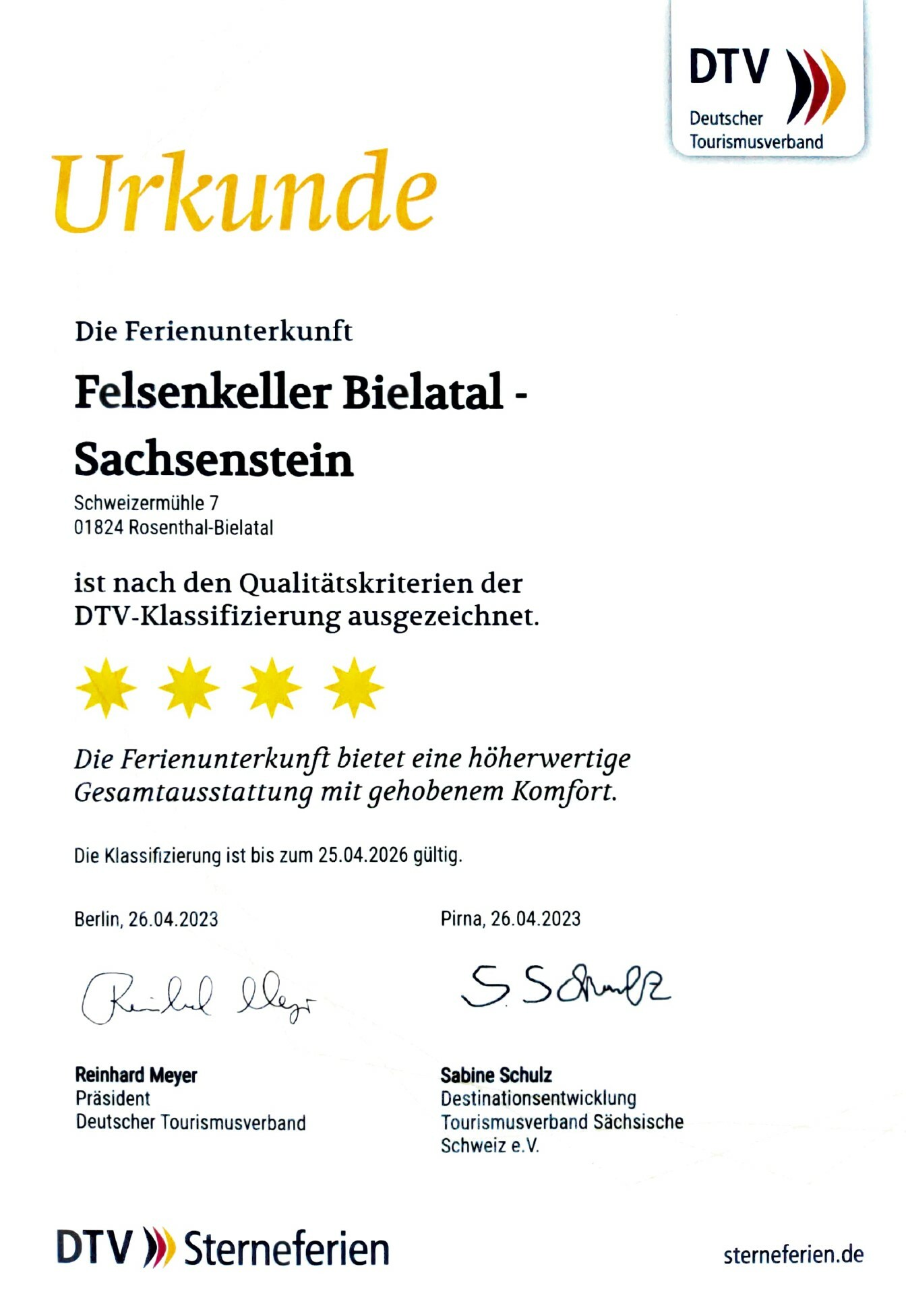 DTV Urkunde Felsenkeller Bielatal W5 Sachsenstein 2023.jpg