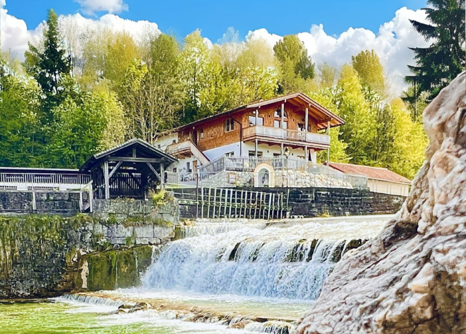 01 große Fewo im ALPEN-LANDHAUS zwischen Berg und Bach mit Kamin in Kiefersfelden. - Bayern (2).jpg