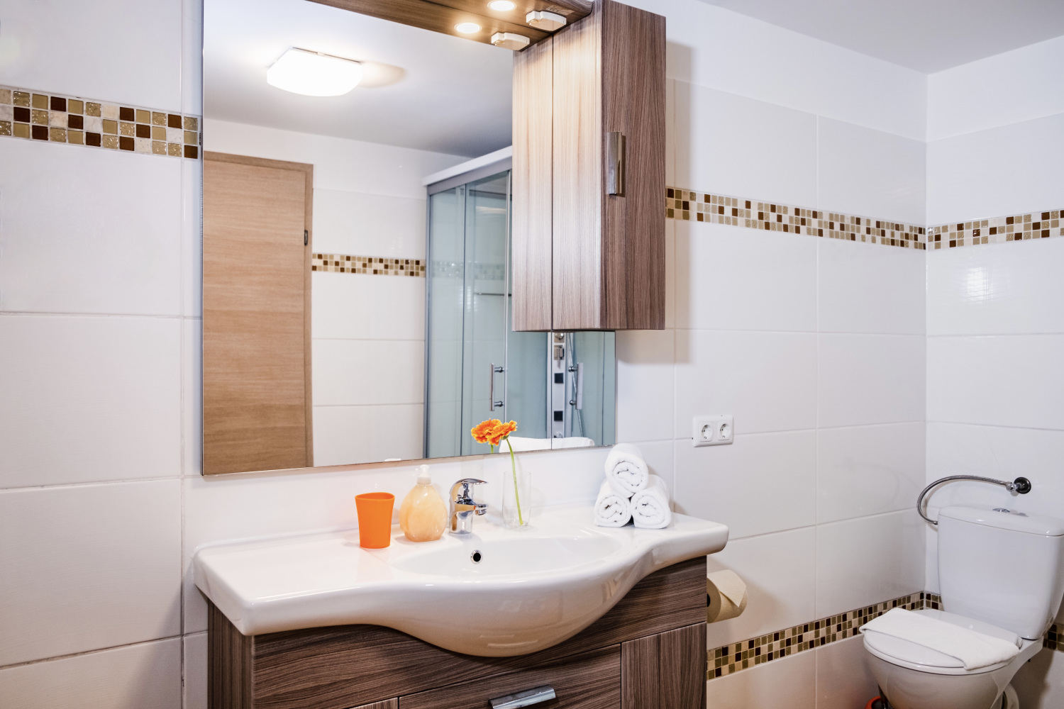 12 Bad Dusche Badezimmer Shower WC Bathroom Apartments Davydov Ferienwohnung Appartement Bad Hofgastein Gastein Salzburg.JPG