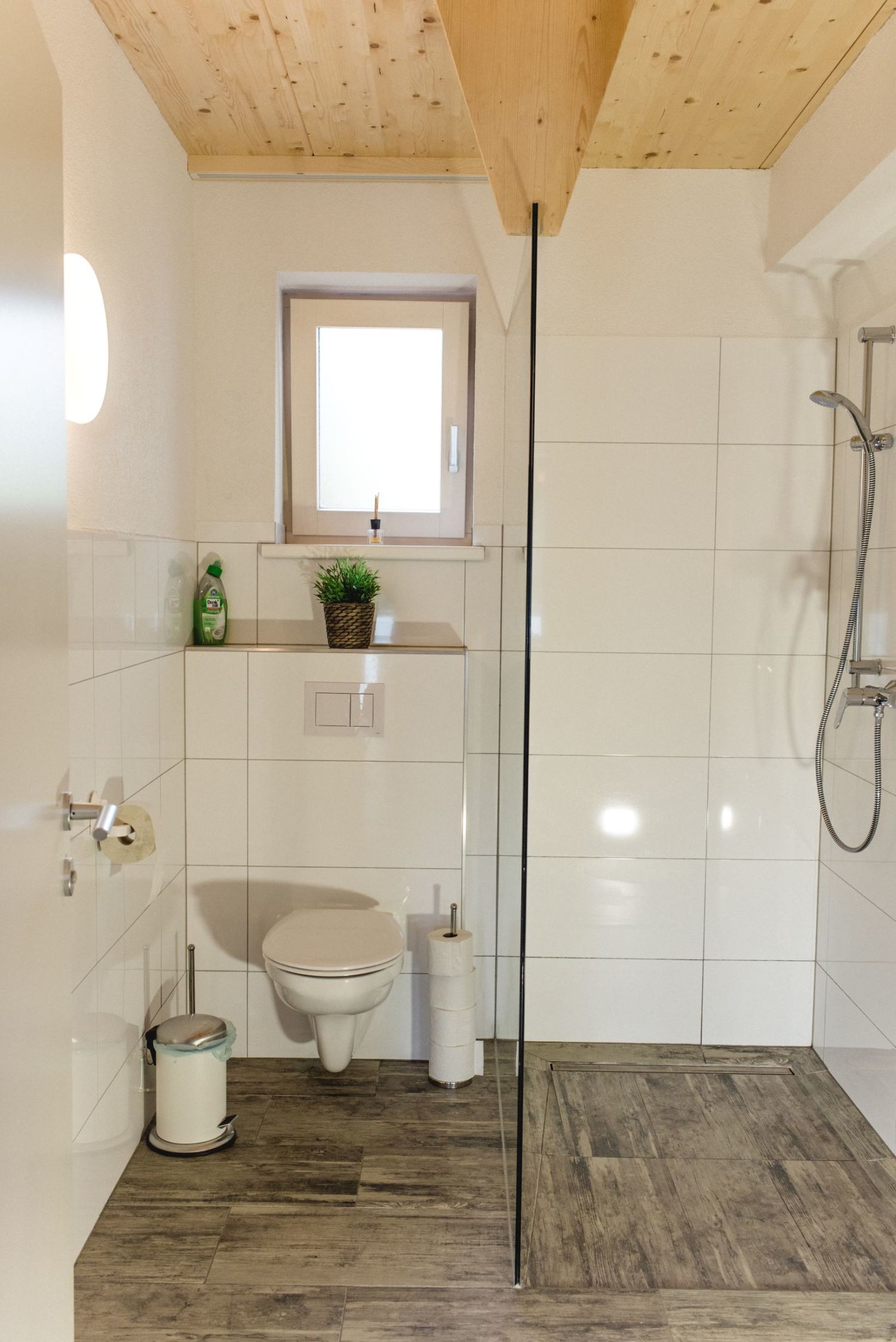 Dusche und WC im Ferienhaus Spital am Pyhrn - hier Bungalow Mountain View Wood.jpg